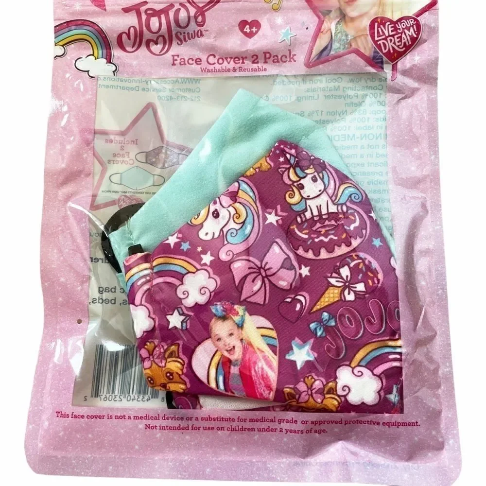 Set of 2 Jojo Siwa Face Masks NWT